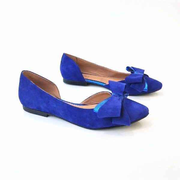 package elegant maze Balerini dama din piele naturala, Deeply, Albastru Velur - Pantofii Mei