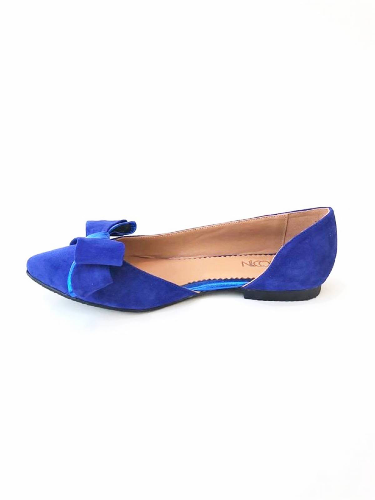 package elegant maze Balerini dama din piele naturala, Deeply, Albastru Velur - Pantofii Mei